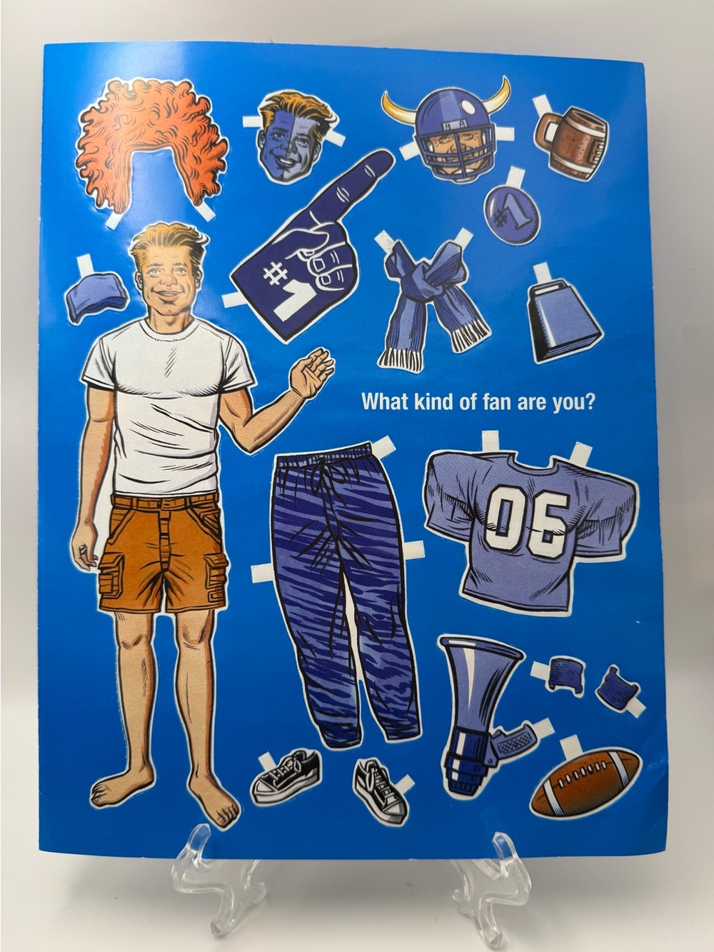Kids Sports Fan Paper Doll Set - Blue